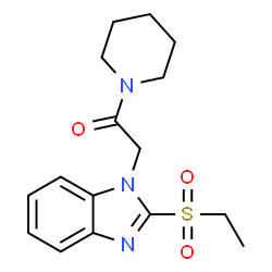 ChemSpider 2D Image | 2-[2-(Ethylsulfonyl)-1H-benzimidazol-1-yl]-1-(1-piperidinyl)ethanone | C16H21N3O3S