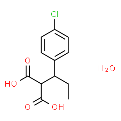 ChemSpider 2D Image | [1-(4-Chlorophenyl)propyl]malonic acid hydrate (1:1) | C12H15ClO5