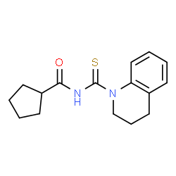 ChemSpider 2D Image | N-(3,4-Dihydroquinolin-1(2H)-ylcarbothioyl)cyclopentanecarboxamide | C16H20N2OS