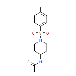 ChemSpider 2D Image | N-{1-[(4-Fluorophenyl)sulfonyl]-4-piperidinyl}acetamide | C13H17FN2O3S