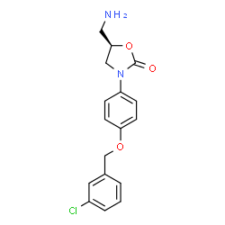 ChemSpider 2D Image | (5R)-5-(Aminomethyl)-3-{4-[(3-chlorobenzyl)oxy]phenyl}-1,3-oxazolidin-2-one | C17H17ClN2O3