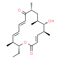 ChemSpider 2D Image | (3E,5S,6S,7S,9R,11E,13E,15S,16R)-16-Ethyl-6-hydroxy-5,7,9,15-tetramethyloxacyclohexadeca-3,11,13-triene-2,10-dione | C21H32O4