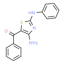 ChemSpider 2D Image | (4-Amino-2-anilino-1,3-thiazol-5-yl)(phenyl)methanone | C16H13N3OS