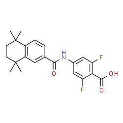 ChemSpider 2D Image | 2,6-Difluoro-4-{[(5,5,8,8-tetramethyl-5,6,7,8-tetrahydro-2-naphthalenyl)carbonyl]amino}benzoic acid | C22H23F2NO3