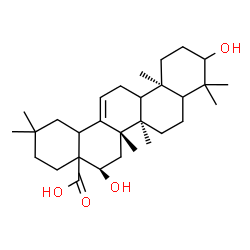 ChemSpider 2D Image | (5xi,9xi,16alpha,17xi,18xi)-3,16-Dihydroxyolean-12-en-28-oic acid | C30H48O4