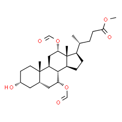 ChemSpider 2D Image | Methyl (3alpha,5beta,7alpha,12alpha)-7,12-bis(formyloxy)-3-hydroxycholan-24-oate | C27H42O7