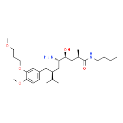 ChemSpider 2D Image | (2R,4S,5S,7S)-5-Amino-N-butyl-4-hydroxy-7-[4-methoxy-3-(3-methoxypropoxy)benzyl]-2,8-dimethylnonanamide | C27H48N2O5