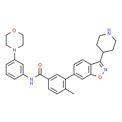 ChemSpider 2D Image | 4-Methyl-N-[3-(4-morpholinyl)phenyl]-3-[3-(4-piperidinyl)-1,2-benzoxazol-6-yl]benzamide | C30H32N4O3