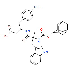 ChemSpider 2D Image | 3-({N-[(Adamantan-2-yloxy)carbonyl]-alpha-methyltryptophyl}amino)-4-(4-aminophenyl)butanoic acid | C33H40N4O5