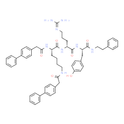 ChemSpider 2D Image | N~2~,N~6~-Bis(Biphenyl-4-Ylacetyl)-L-Lysyl-D-Arginyl-N-(2-Phenylethyl)-L-Tyrosinamide | C57H64N8O6