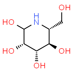 ChemSpider 2D Image | (3S,4S,5R,6R)-6-(Hydroxymethyl)-2,3,4,5-piperidinetetrol | C6H13NO5
