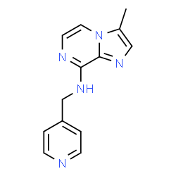 ChemSpider 2D Image | 3-Methyl-N-(4-pyridinylmethyl)imidazo[1,2-a]pyrazin-8-amine | C13H13N5