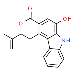 ChemSpider 2D Image | 6-Hydroxy-2-isopropenyl-1,7-dihydropyrano[3,4-c]carbazol-4(2H)-one | C18H15NO3