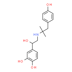 ChemSpider 2D Image | 4-(1-Hydroxy-2-{[1-(4-hydroxyphenyl)-2-methyl-2-propanyl]amino}ethyl)-1,2-benzenediol | C18H23NO4