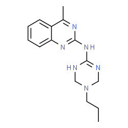ChemSpider 2D Image | 4-Methyl-N-(5-propyl-1,4,5,6-tetrahydro-1,3,5-triazin-2-yl)-2-quinazolinamine | C15H20N6