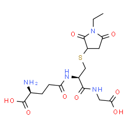 ChemSpider 2D Image | L-gamma-Glutamyl-S-(1-ethyl-2,5-dioxo-3-pyrrolidinyl)-L-cysteinylglycine | C16H24N4O8S