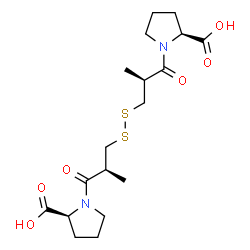 ChemSpider 2D Image | (2S,2'S)-1,1'-{Disulfanediylbis[(2S)-2-methyl-1-oxo-3,1-propanediyl]}di(2-pyrrolidinecarboxylic acid) | C18H28N2O6S2