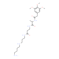 ChemSpider 2D Image | N-[(3,4,5-Trimethoxyphenyl)acetyl]alanyl-N-{3-[(4-aminobutyl)amino]propyl}-beta-alaninamide | C24H41N5O6