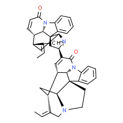 ChemSpider 2D Image | (1R,1'R,12S,12'S,13R,13'R,14E,14'E,17'R,19S,19'S,21S,21'S)-14,14'-Diethylidene-10,17'-bi(8,16-diazahexacyclo[11.5.2.1~1,8~.0~2,7~.0~12,21~.0~16,19~]henicosane)-2,2',4,4',6,6',10,10'-octaene-9,9'-dione | C42H42N4O2