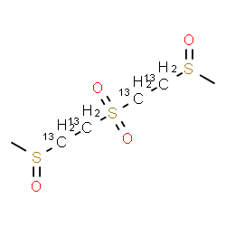 ChemSpider 2D Image | 1-(Methylsulfinyl)-2-{[2-(methylsulfinyl)(~13~C_2_)ethyl]sulfonyl}(~13~C_2_)ethane | C213C4H14O4S3