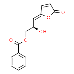 ChemSpider 2D Image | (2R,3Z)-2-Hydroxy-3-(5-oxo-2(5H)-furanylidene)propyl benzoate | C14H12O5