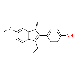 ChemSpider 2D Image | (S)-4-(3-Ethyl-6-methoxy-1-methyl-1H-inden-2-yl)-phenol | C19H20O2