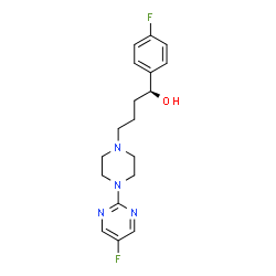 ChemSpider 2D Image | (1S)-1-(4-Fluorophenyl)-4-[4-(5-fluoro-2-pyrimidinyl)-1-piperazinyl]-1-butanol | C18H22F2N4O