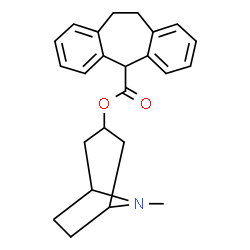 ChemSpider 2D Image | 8-Methyl-8-azabicyclo[3.2.1]oct-3-yl 10,11-dihydro-5H-dibenzo[a,d][7]annulene-5-carboxylate | C24H27NO2