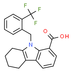 ChemSpider 2D Image | 9-[2-(Trifluoromethyl)benzyl]-2,3,4,9-tetrahydro-1H-carbazole-8-carboxylic acid | C21H18F3NO2
