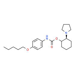 ChemSpider 2D Image | (2S)-2-(1-Pyrrolidinyl)cyclohexyl [4-(pentyloxy)phenyl]carbamate | C22H34N2O3