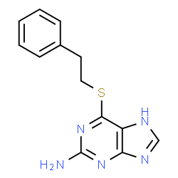 ChemSpider 2D Image | Purine, 2-amino-6-(phenethylthio)- | C13H13N5S