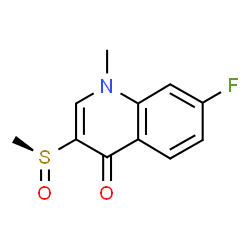 ChemSpider 2D Image | 7-Fluoro-1-methyl-3-[(S)-methylsulfinyl]-4(1H)-quinolinone | C11H10FNO2S