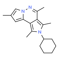 ChemSpider 2D Image | 2H-dipyrrolo[1,2-b:3',4'-d]pyridazine, 2-cyclohexyl-1,3,4,8-tetramethyl- | C19H25N3