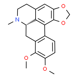 ChemSpider 2D Image | (7aS)-9,10-Dimethoxy-7-methyl-6,7,7a,8-tetrahydro-5H-[1,3]benzodioxolo[6,5,4-de]benzo[g]quinoline | C20H21NO4