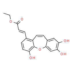 ChemSpider 2D Image | Ethyl (2E)-3-(4,7,8-trihydroxydibenzo[b,f]oxepin-1-yl)acrylate | C19H16O6