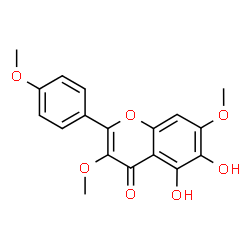 ChemSpider 2D Image | 5,6-Dihydroxy-3,7-dimethoxy-2-(4-methoxyphenyl)-4H-chromen-4-one | C18H16O7