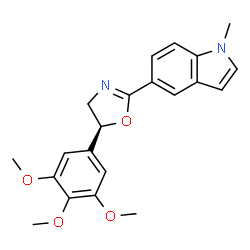ChemSpider 2D Image | 1-Methyl-5-[(5S)-5-(3,4,5-trimethoxyphenyl)-4,5-dihydro-1,3-oxazol-2-yl]-1H-indole | C21H22N2O4