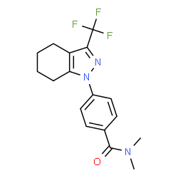 ChemSpider 2D Image | N,N-dimethyl-4-[3-(trifluoromethyl)-4,5,6,7-tetrahydro-1H-indazol-1-yl]benzamide | C17H18F3N3O