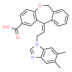 ChemSpider 2D Image | (11Z)-11-[2-(5,6-Dimethyl-1H-benzimidazol-1-yl)ethylidene]-6,11-dihydrodibenzo[b,e]oxepine-2-carboxylic acid | C26H22N2O3