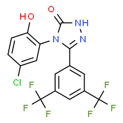 ChemSpider 2D Image | 4-(5-chloro-2-hydroxyphenyl)-5-(3,5-bis(trifluoromethyl)phenyl)-2,4-dihydro-3H-1,2,4-triazol-3-one | C16H8ClF6N3O2