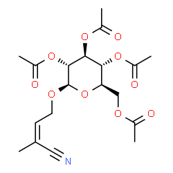 ChemSpider 2D Image | (2Z)-2-Methyl-4-[(2,3,4,6-tetra-O-acetyl-beta-D-glucopyranosyl)oxy]-2-butenenitrile | C19H25NO10