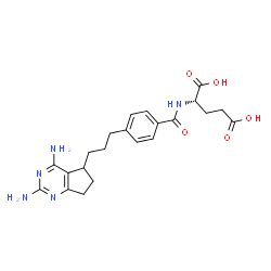 ChemSpider 2D Image | N-{4-[3-(2,4-Diamino-6,7-dihydro-5H-cyclopenta[d]pyrimidin-5-yl)propyl]benzoyl}-L-glutamic acid | C22H27N5O5