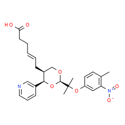 ChemSpider 2D Image | (4E)-6-[(2R,4R,5S)-2-[2-(4-Methyl-3-nitrophenoxy)-2-propanyl]-4-(3-pyridinyl)-1,3-dioxan-5-yl]-4-hexenoic acid | C25H30N2O7