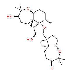 ChemSpider 2D Image | (5aS,6S,8aS)-6-[(3R,4'S,5'R,5aR,6S,7S,9aS)-3,4'-Dihydroxy-2,2,5a,7-tetramethyldecahydro-2H,3'H-spiro[1-benzoxepine-6,2'-furan]-5'-yl]-2,2,5a,6-tetramethylhexahydro-2H-cyclopenta[b]oxepin-3(4H)-one | C30H50O6