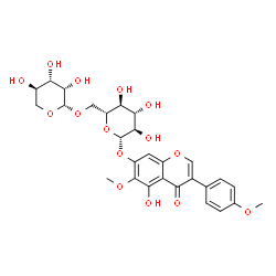 ChemSpider 2D Image | 5-Hydroxy-6-methoxy-3-(4-methoxyphenyl)-4-oxo-4H-chromen-7-yl 6-O-beta-D-lyxopyranosyl-beta-D-glucopyranoside | C28H32O15