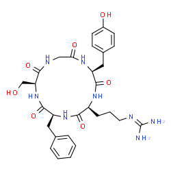 ChemSpider 2D Image | cyclo(L-arginyl-L-phenylalanyl-L-serylglycyl-L-tyrosyl) | C29H38N8O7