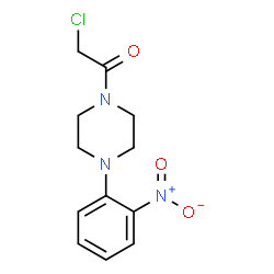 ChemSpider 2D Image | 2-Chloro-1-[4-(2-nitrophenyl)-1-piperazinyl]ethanone | C12H14ClN3O3