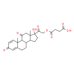 ChemSpider 2D Image | 4-[(17-Hydroxy-3,11,20-trioxopregna-1,4-dien-21-yl)oxy]-4-oxobutanoic acid | C25H30O8