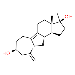 ChemSpider 2D Image | (3S,3aS,8S,10aR,11aS,11bS)-3,3a-Dimethyl-10-methylene-2,3,3a,4,5,6,7,8,9,10,10a,11,11a,11b-tetradecahydro-1H-cyclohepta[b]-as-indacene-3,8-diol | C20H30O2