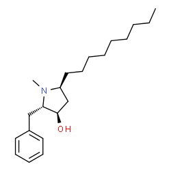 ChemSpider 2D Image | (2S,3R,5S)-2-Benzyl-1-methyl-5-nonyl-3-pyrrolidinol | C21H35NO